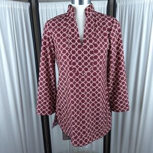 Jude Connally Women's Chris Printed Tunic in Burgundy Maroon, Size S